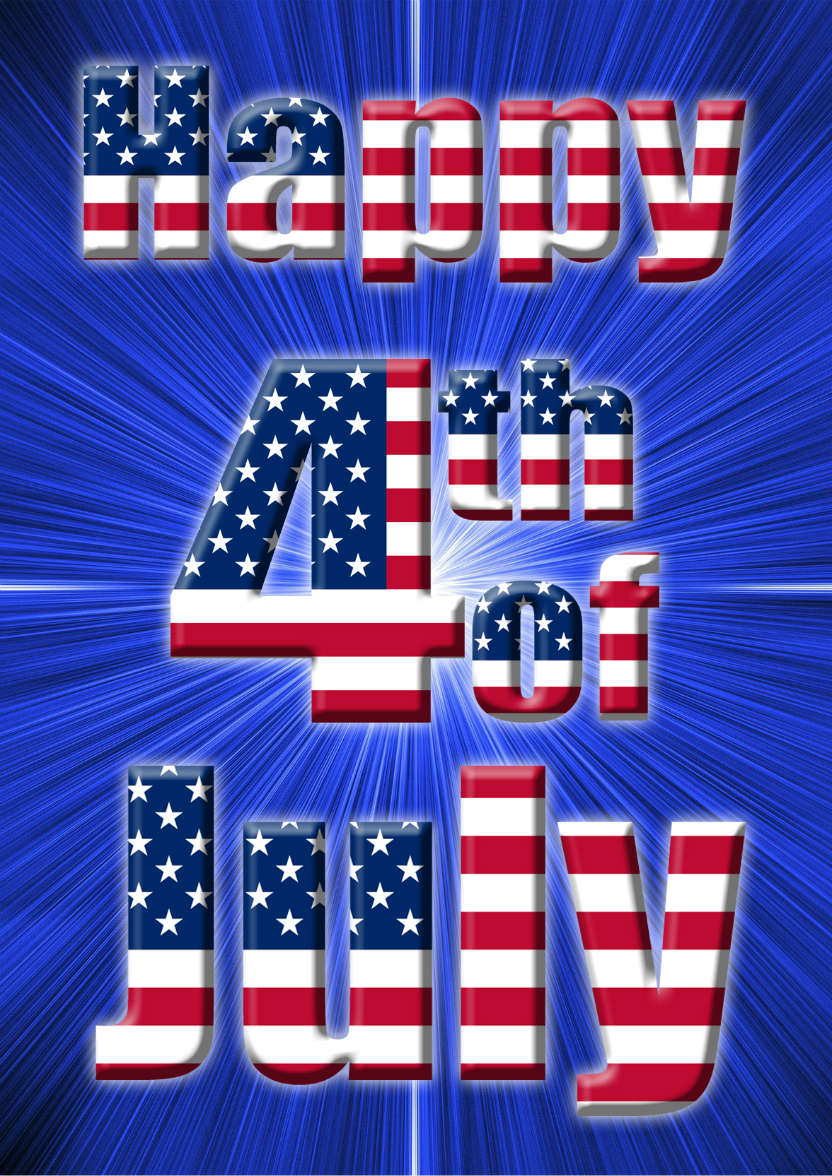 4th of July Word Art Card - card made with Crafty Bob's Card Creator