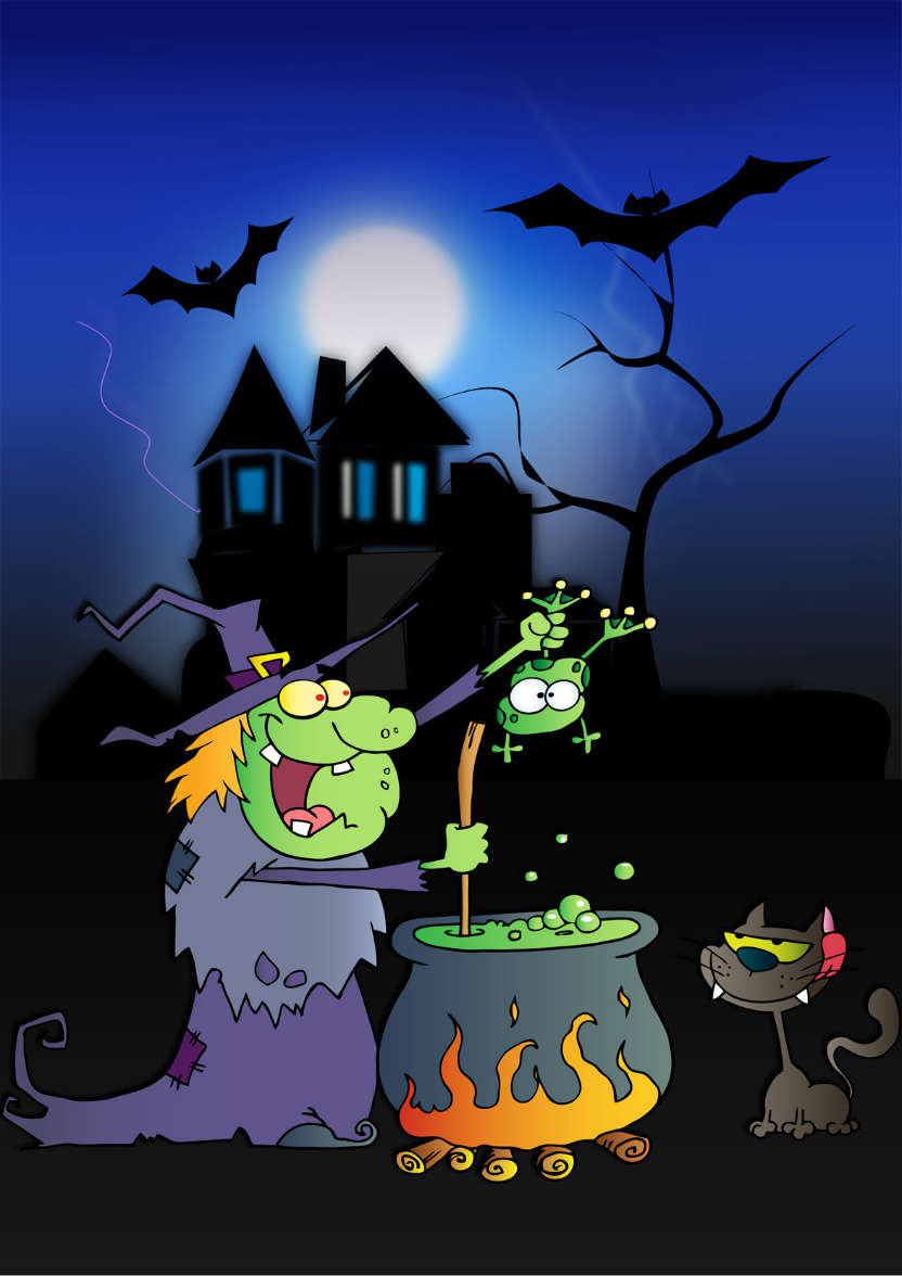 Witch's Cauldron - card made with Crafty Bob's Card Creator