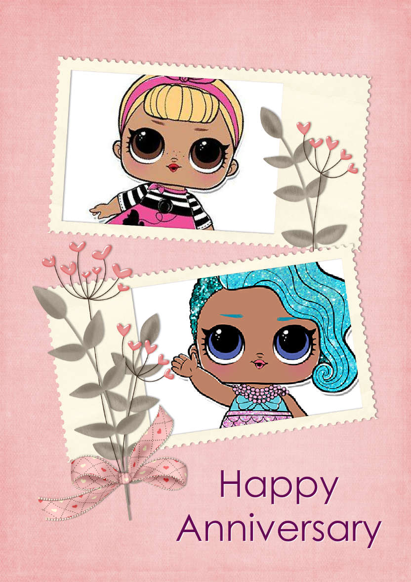 Scrapbook Style Anniversary Card - card made with Crafty Bob's Card Creator