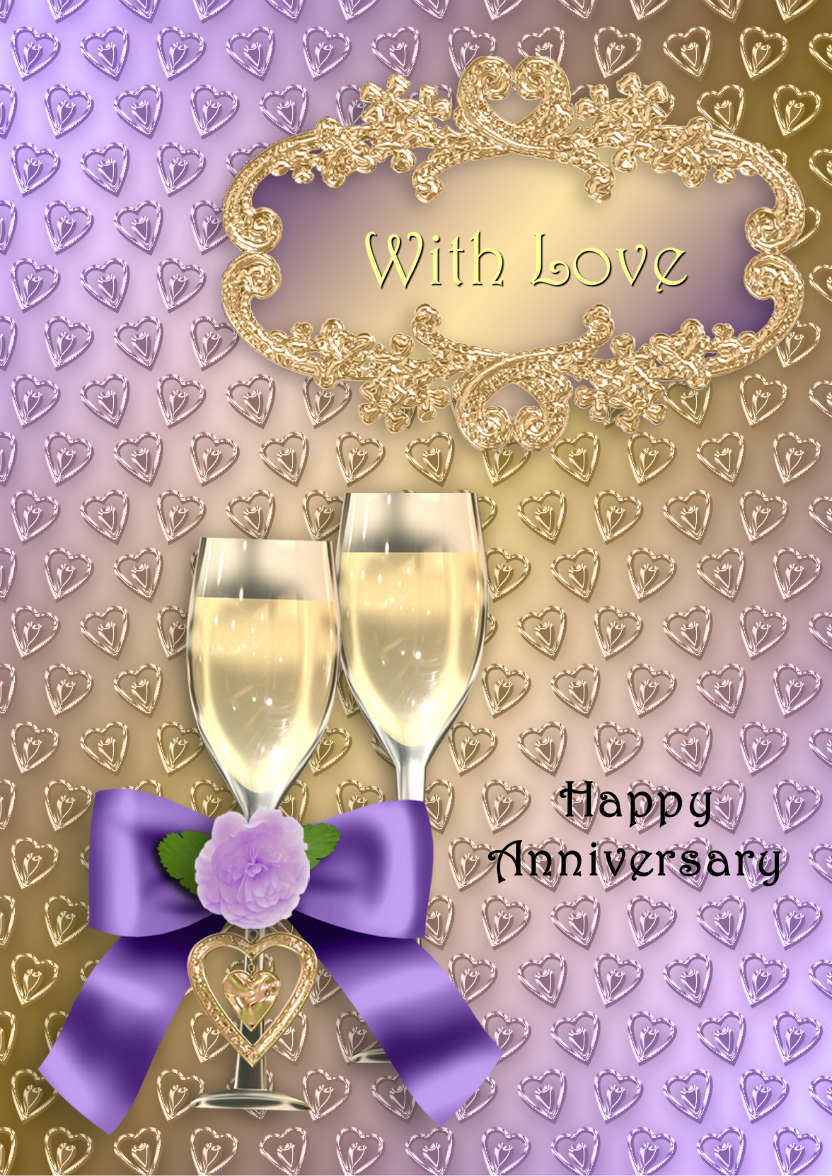 Champagne Romance - card made with Crafty Bob's Card Creator