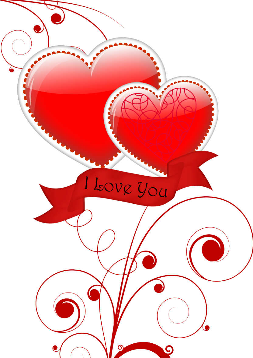 Double Heart and Flourish Card Front - card made with Crafty Bob's Card Creator