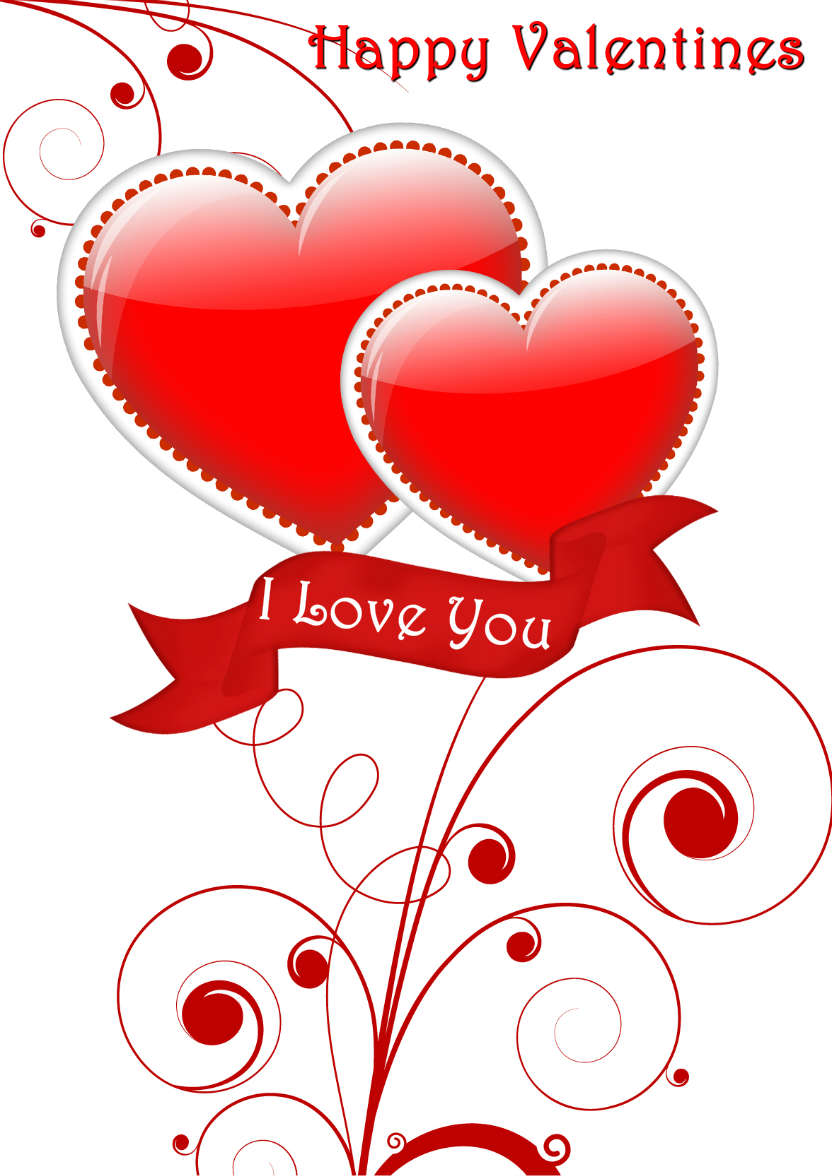 Double Heart and Flourish Card Front - card made with Crafty Bob's Card Creator