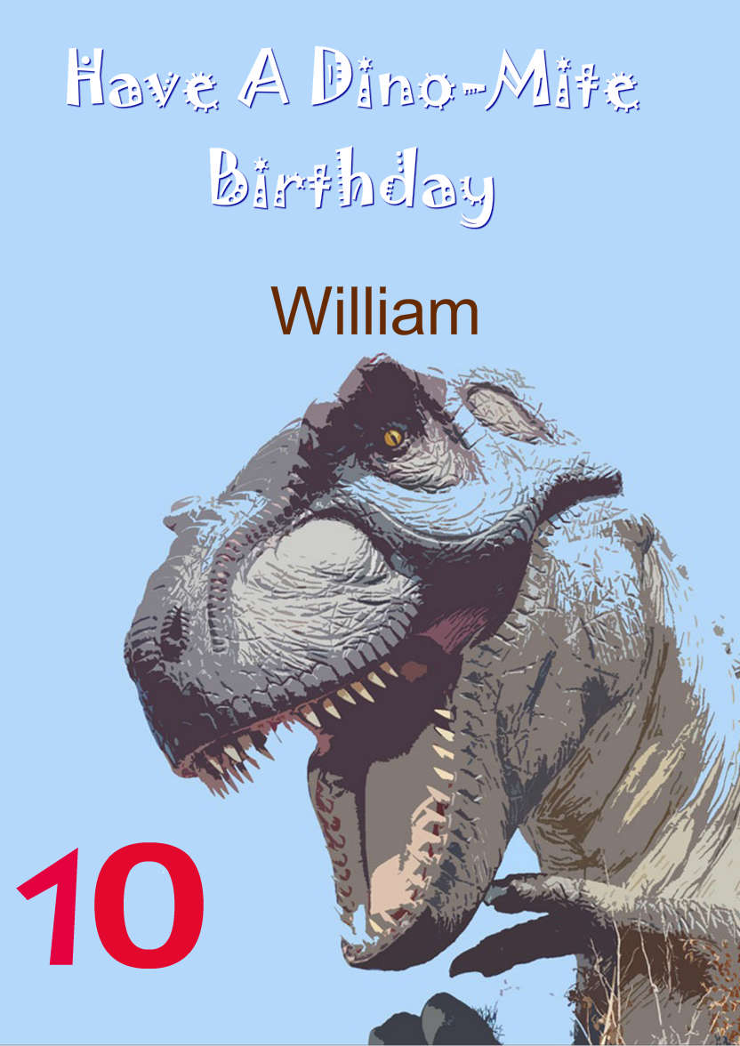 Dino-mite Birthday Dinosaur Card - card made with Crafty Bob's Card Creator