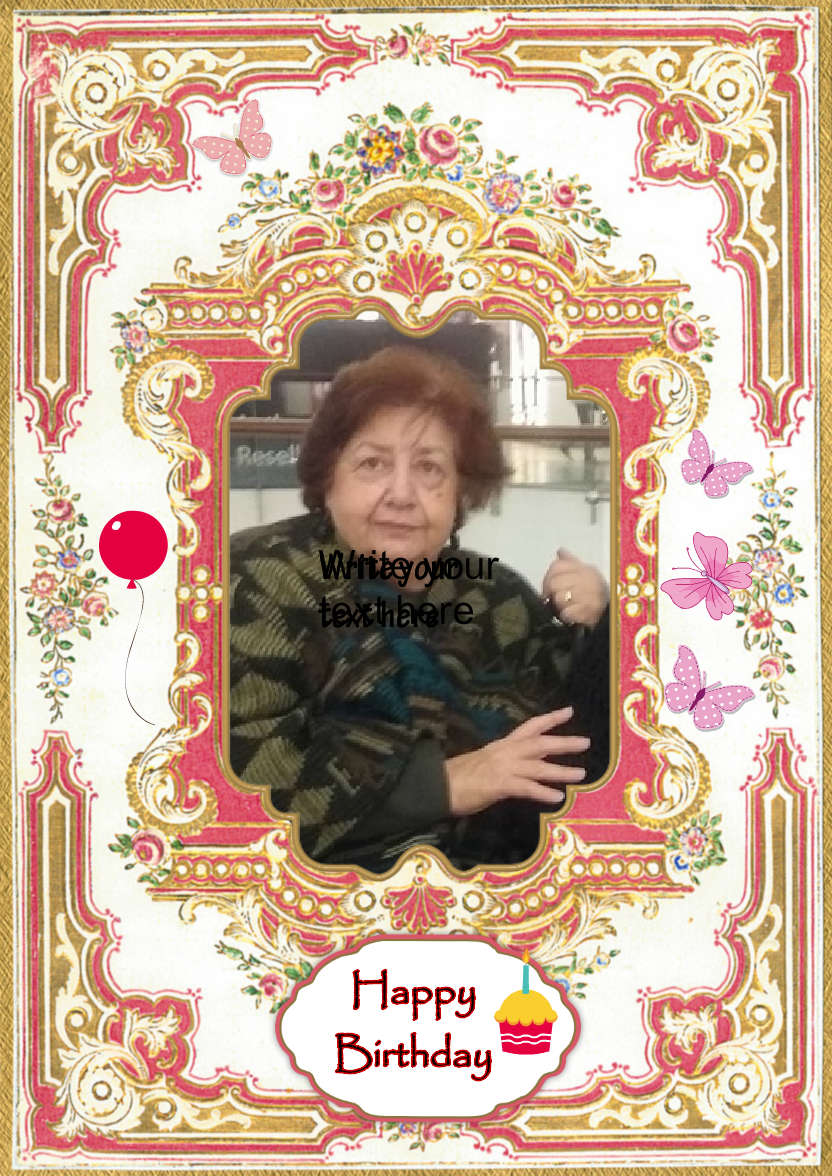 Pink & Gold Floral Frame - card made with Crafty Bob's Card Creator