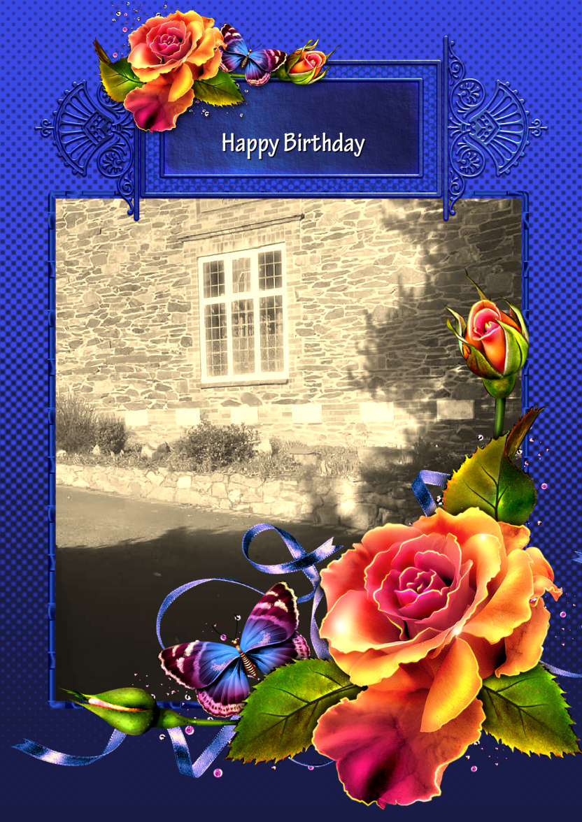 Custom Photo Floral Greeting Card - card made with Crafty Bob's Card Creator