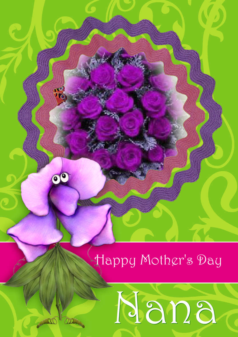 Custom Flower Blossom Mother's Day Card - card made with Crafty Bob's Card Creator