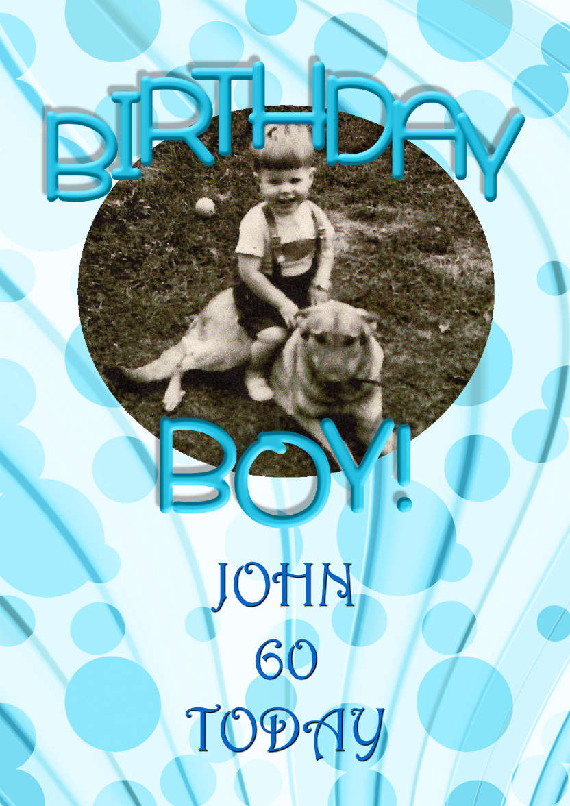 Birthday Boy Aperture Frame Card - card made with Crafty Bob's Card Creator