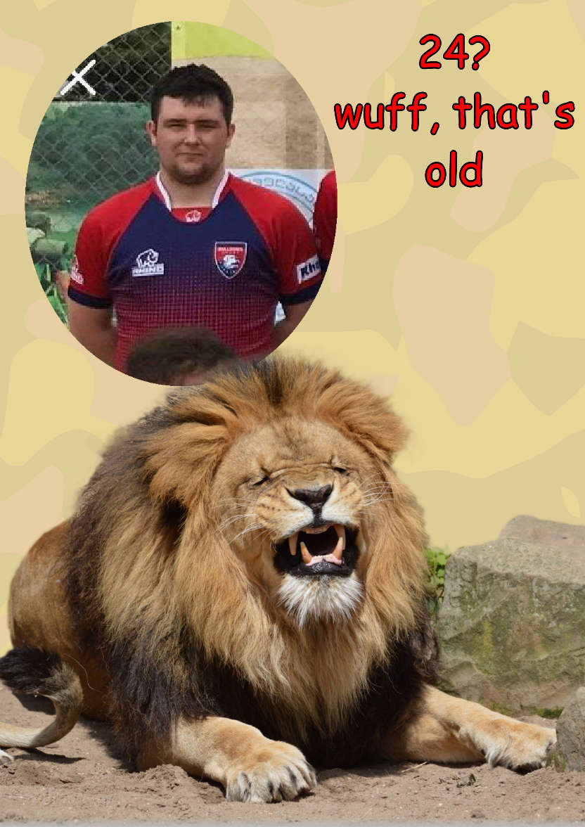 Laughing Lion Photo Card - card made with Crafty Bob's Card Creator