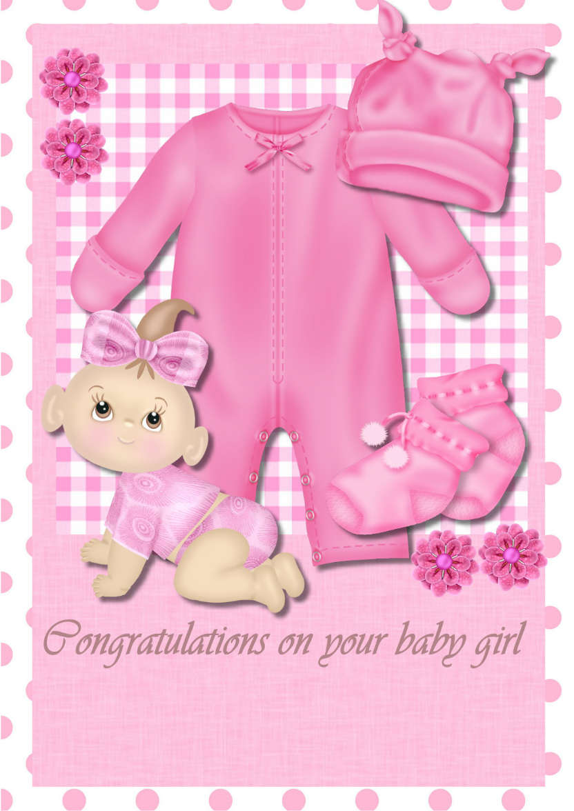 New Baby Girl - card made with Crafty Bob's Card Creator