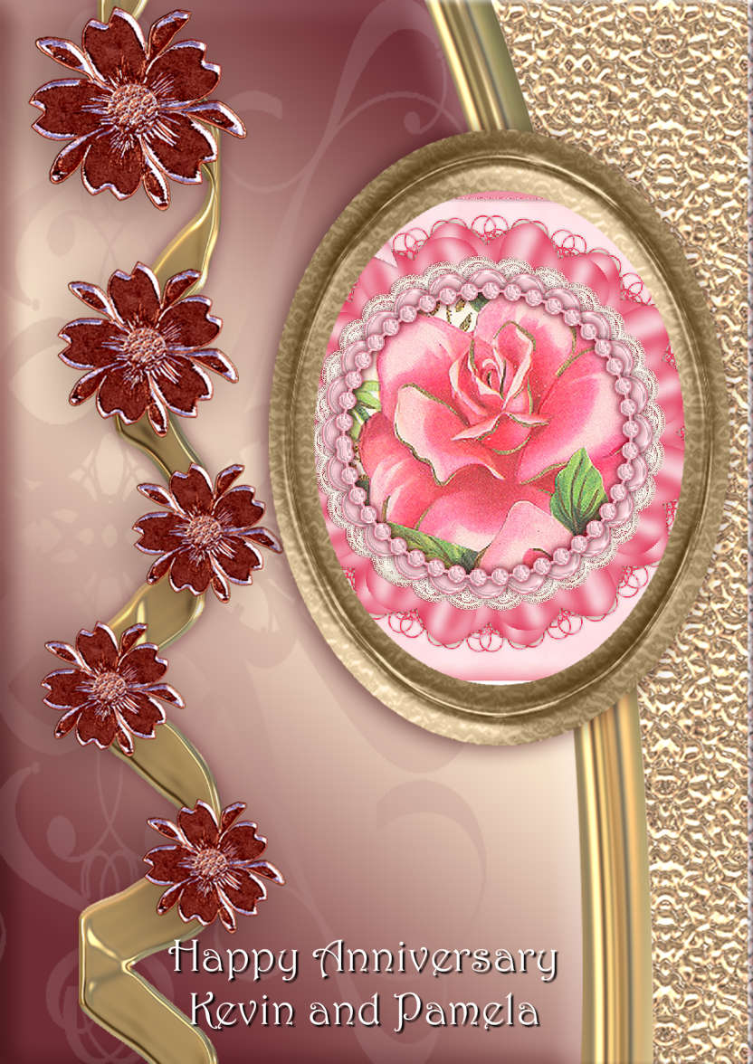 Glass Flowers Anniversary Card - card made with Crafty Bob's Card Creator