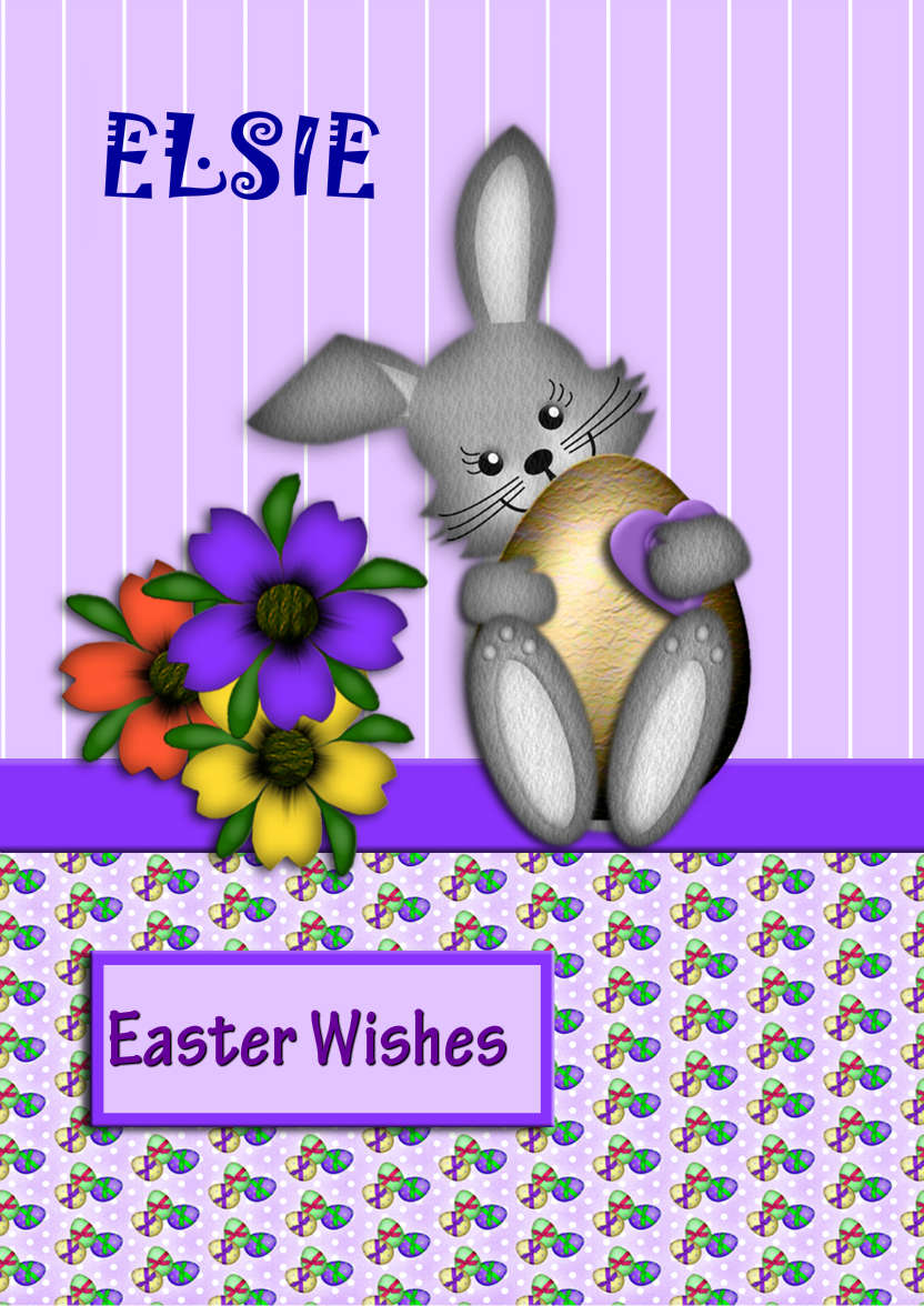 Easter Bunny with Egg - card made with Crafty Bob's Card Creator