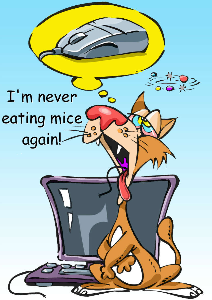 Humorous Cat and Mouse Card Front - card made with Crafty Bob's Card Creator