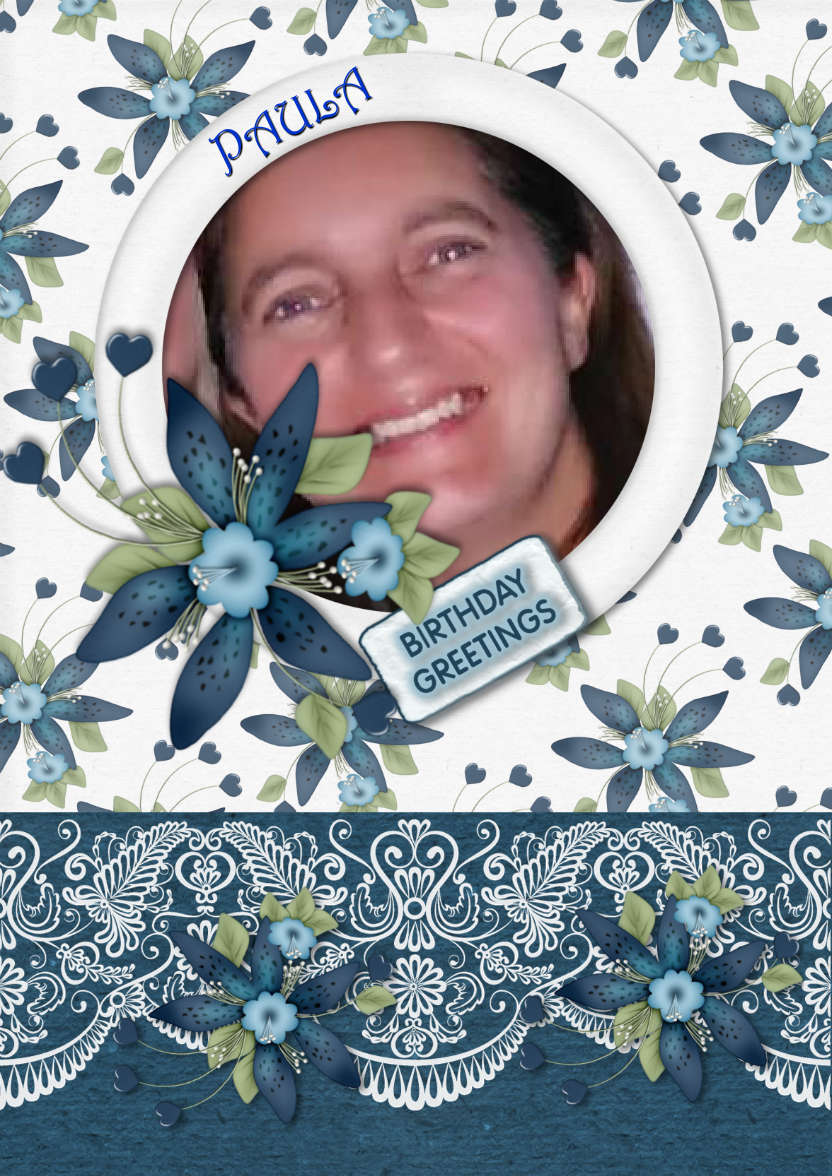 Blue Magic Floral - card made with Crafty Bob's Card Creator