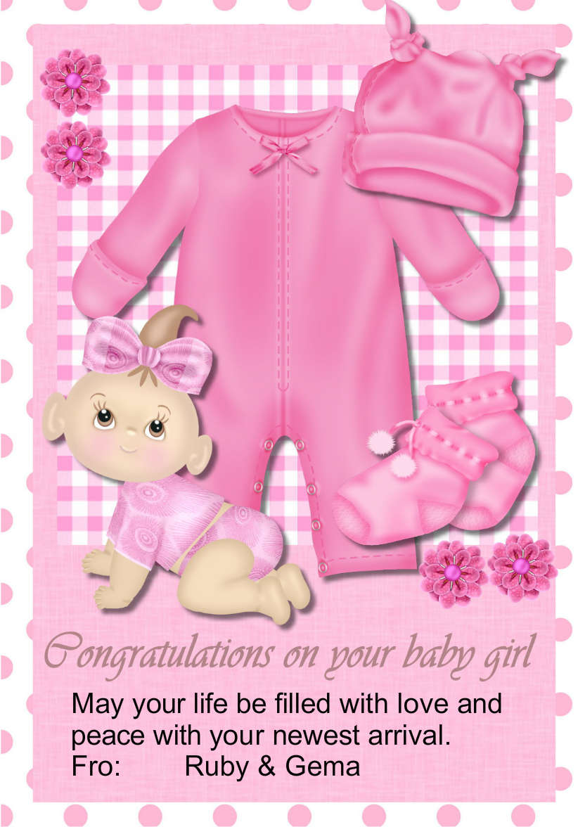 New Baby Girl - card made with Crafty Bob's Card Creator