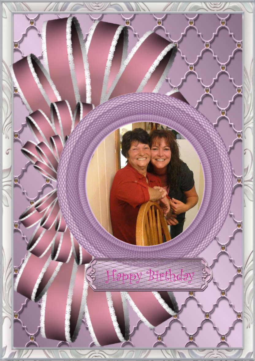 Bow Embellished Circle Frame - card made with Crafty Bob's Card Creator