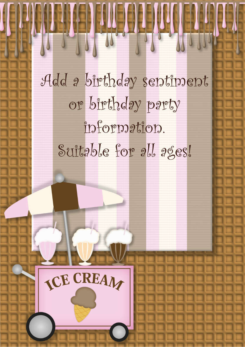 Ice Cream Birthday Insert - card made with Crafty Bob's Card Creator