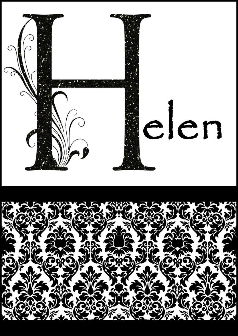 Damask Monogram Letter H Card - card made with Crafty Bob's Card Creator