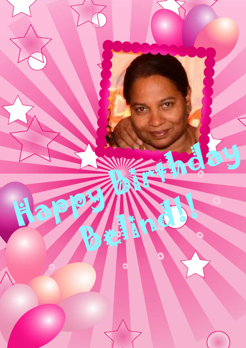 Birthday Balloons Aperture Card Front Pink - card made with Crafty Bob's Card Creator