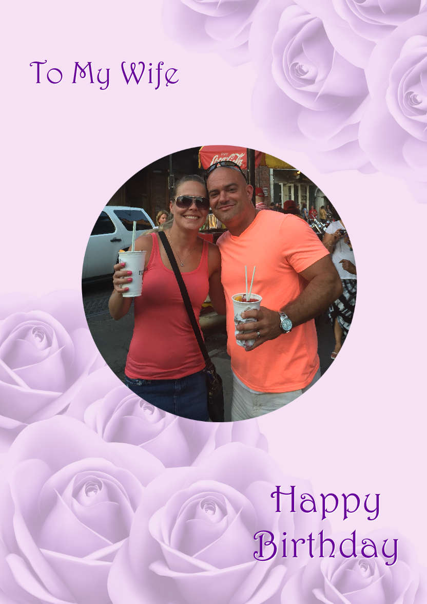 Purple Roses Background - card made with Crafty Bob's Card Creator