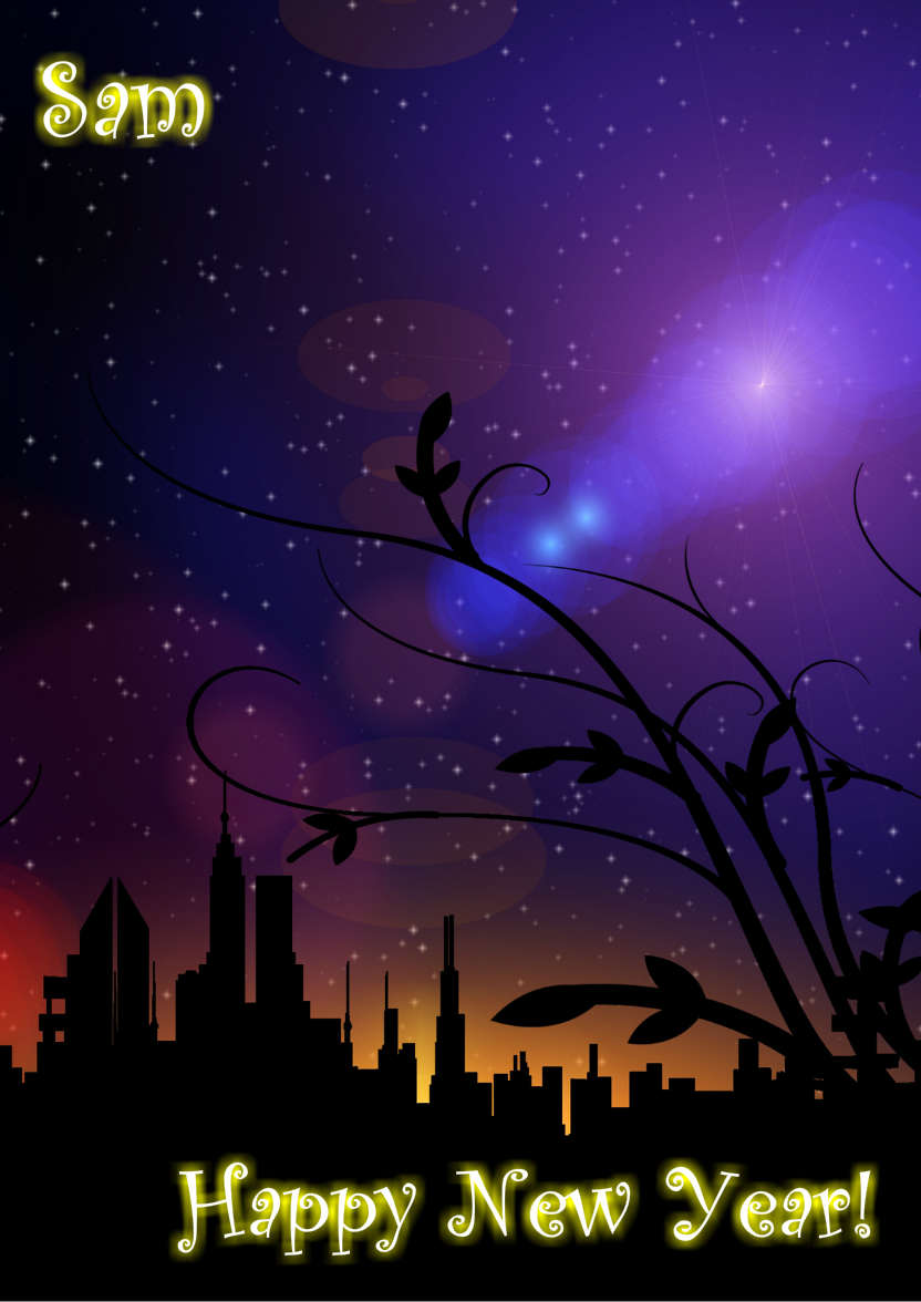 Starlit Silhouette - card made with Crafty Bob's Card Creator
