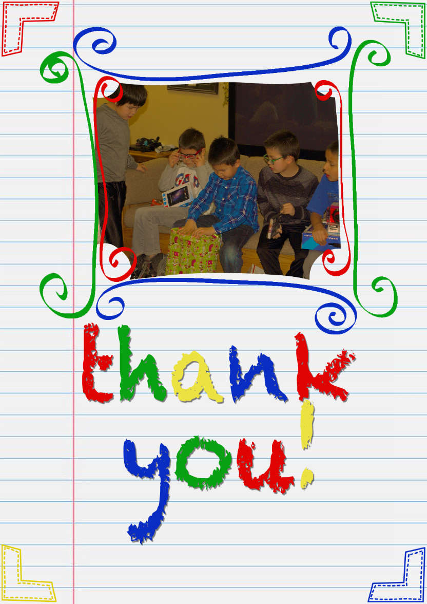 Notepaper Thank You Card - card made with Crafty Bob's Card Creator