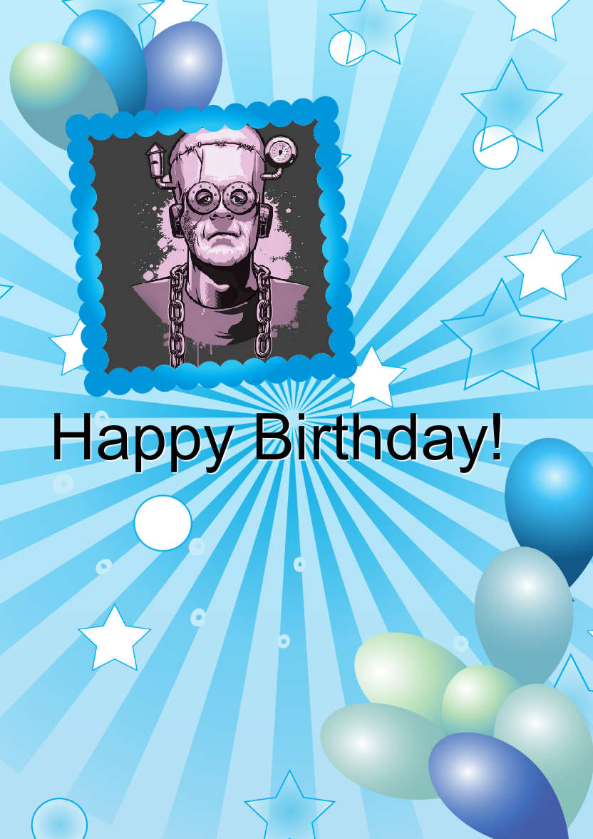 Birthday Balloons Aperture Card Front - card made with Crafty Bob's Card Creator