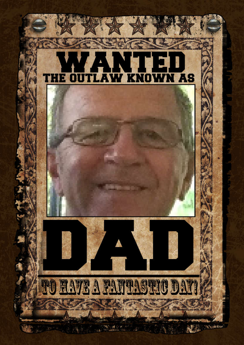 Dad Birthday. Father's Day, Photo Greeting Card - card made with Crafty Bob's Card Creator