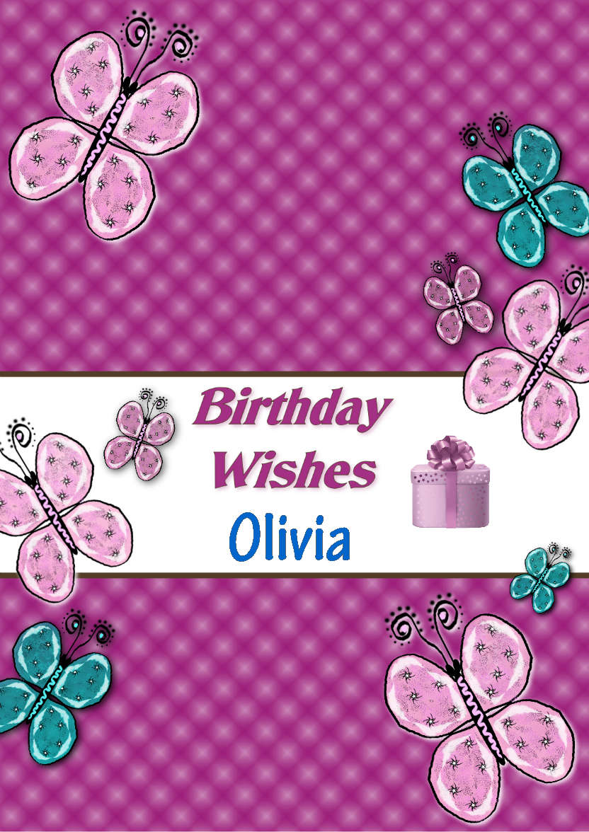 Beautiful Butterflies Birthday Card - card made with Crafty Bob's Card Creator