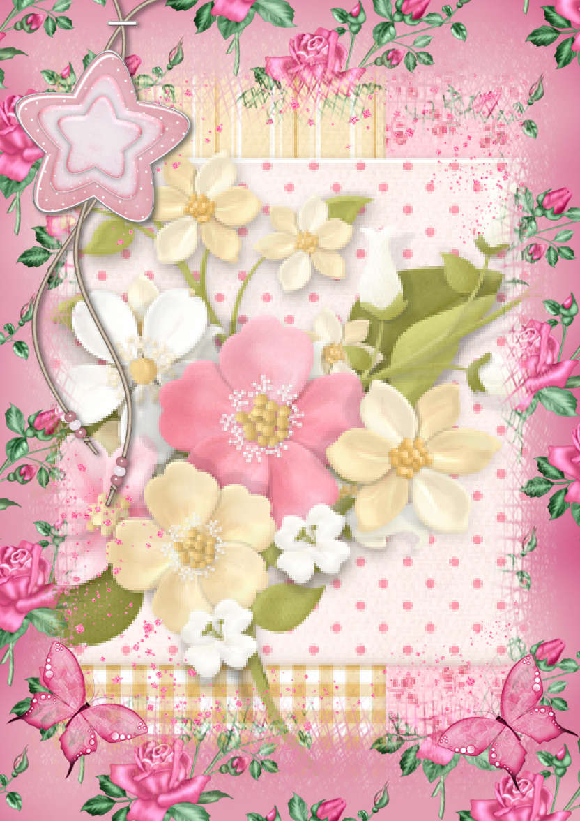 Celebrate with Pink Roses - card made with Crafty Bob's Card Creator