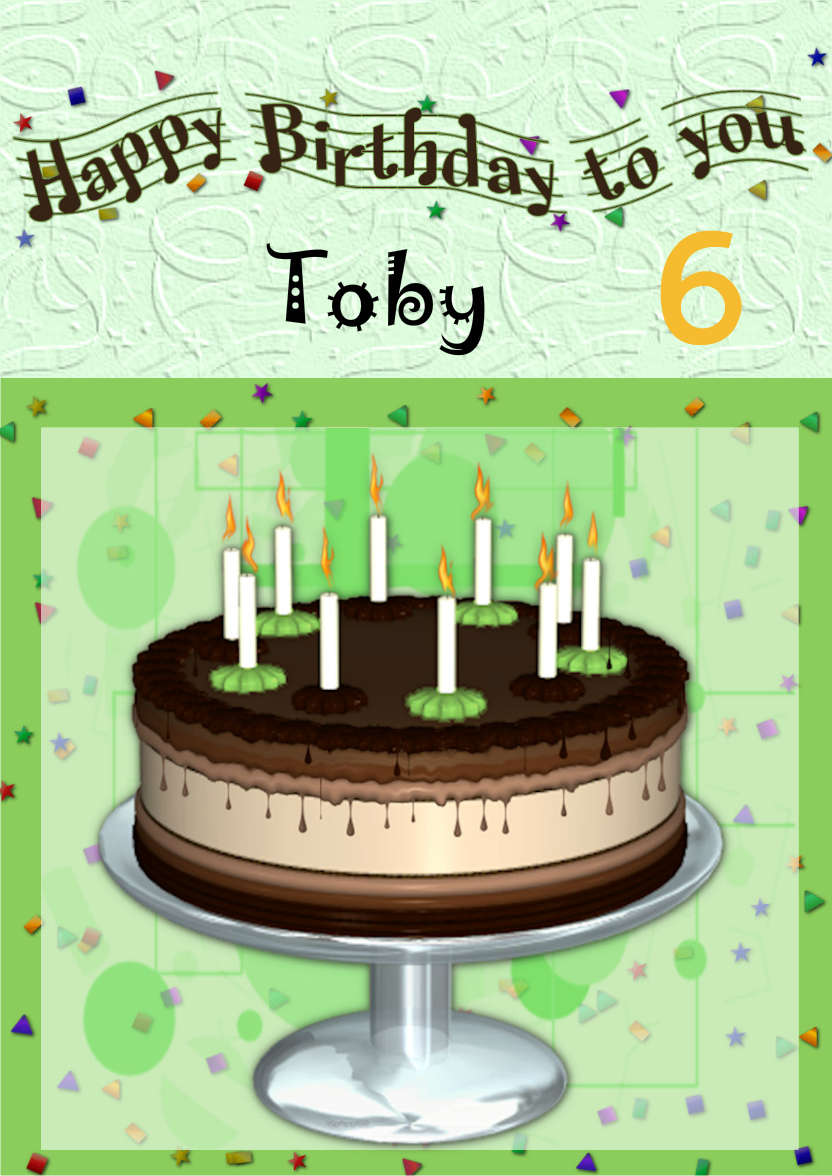 Choc Mint Birthday Cake - card made with Crafty Bob's Card Creator