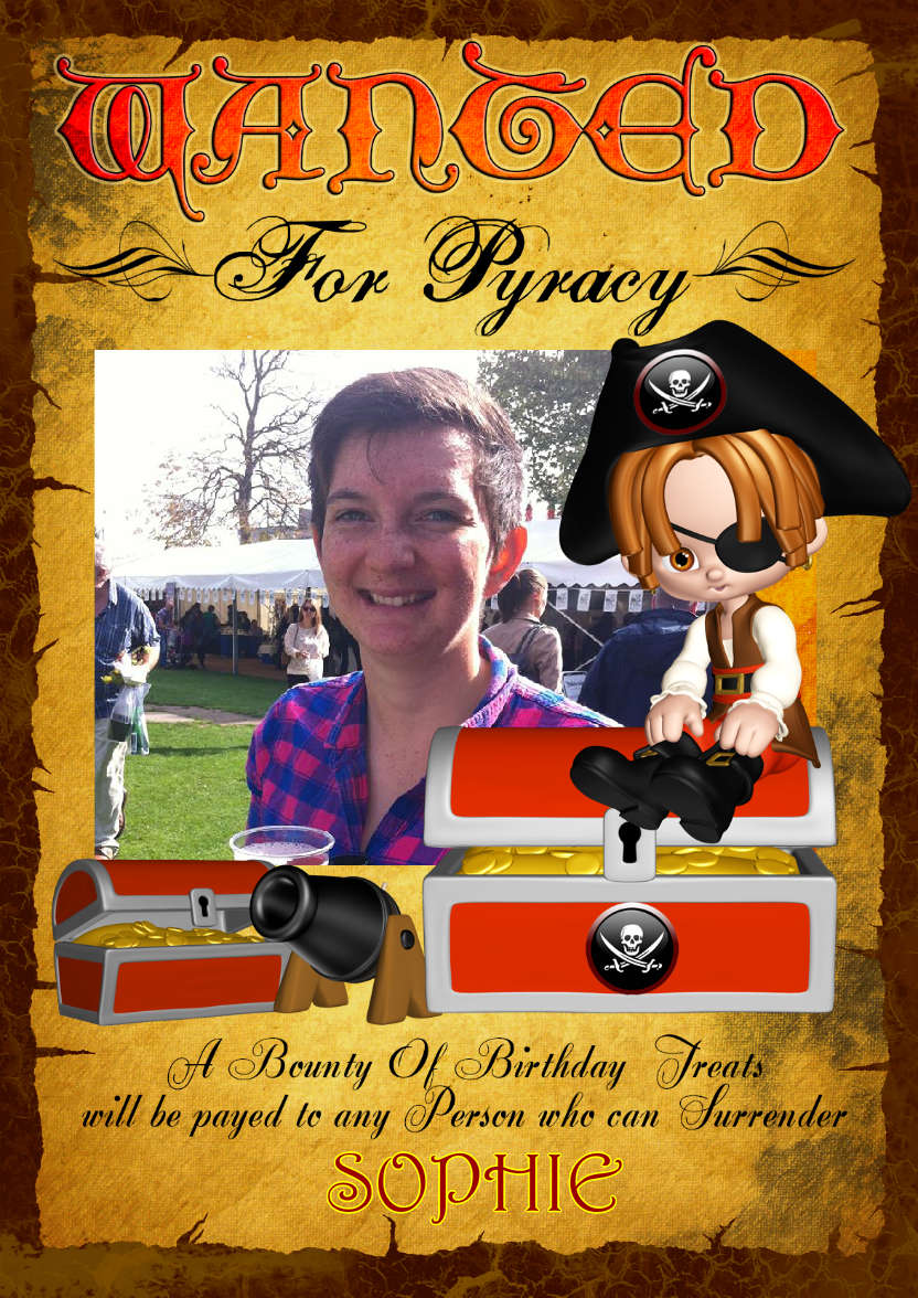 Fun Pirate Children's Wanted Poster Photo Card - card made with Crafty Bob's Card Creator