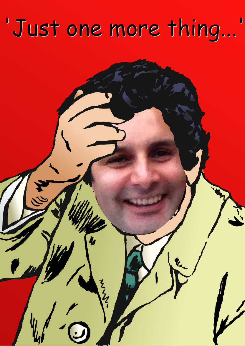 Columbo Spoof Aperture Card - card made with Crafty Bob's Card Creator