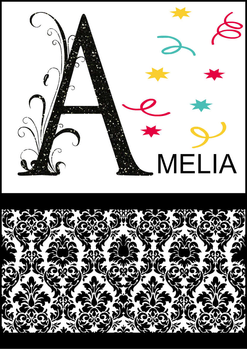 Damask Monogram Letter a Card - card made with Crafty Bob's Card Creator