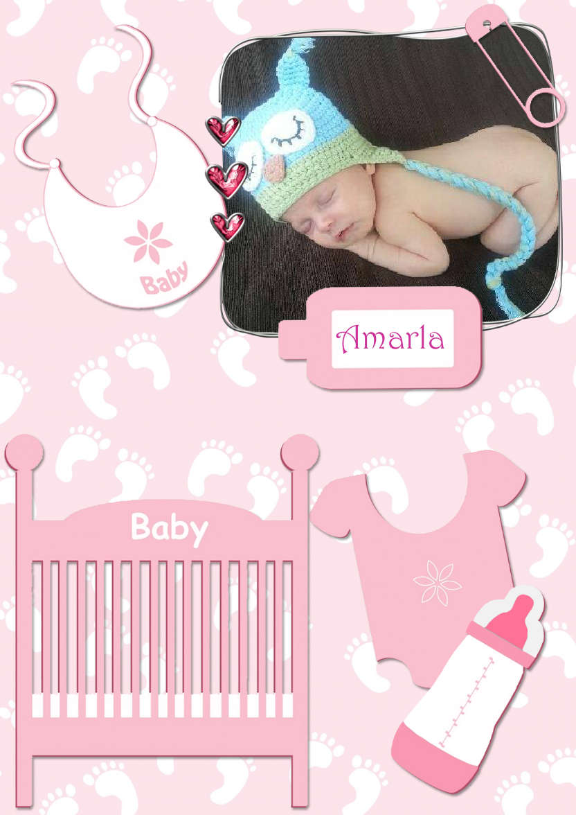 Baby Girl Aperture - card made with Crafty Bob's Card Creator