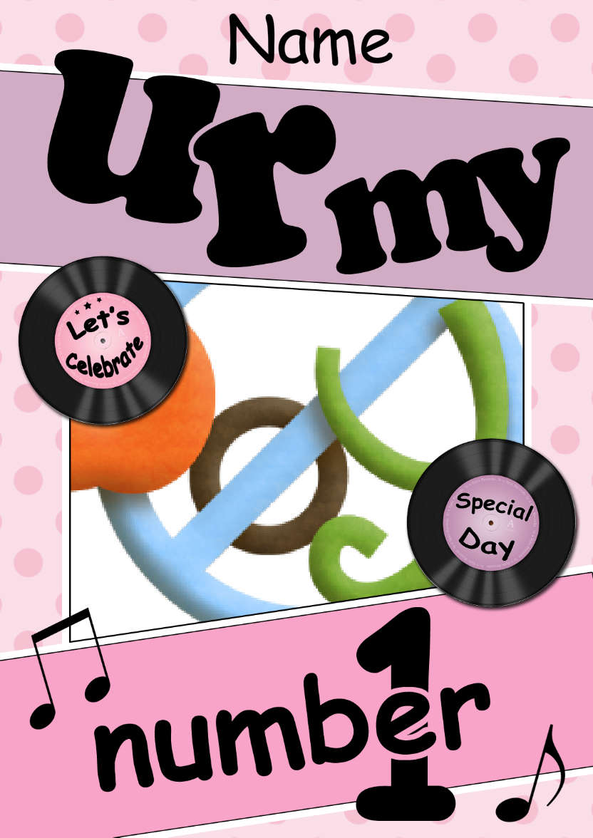 U R My No 1 Record Photo Upload Card - card made with Crafty Bob's Card Creator