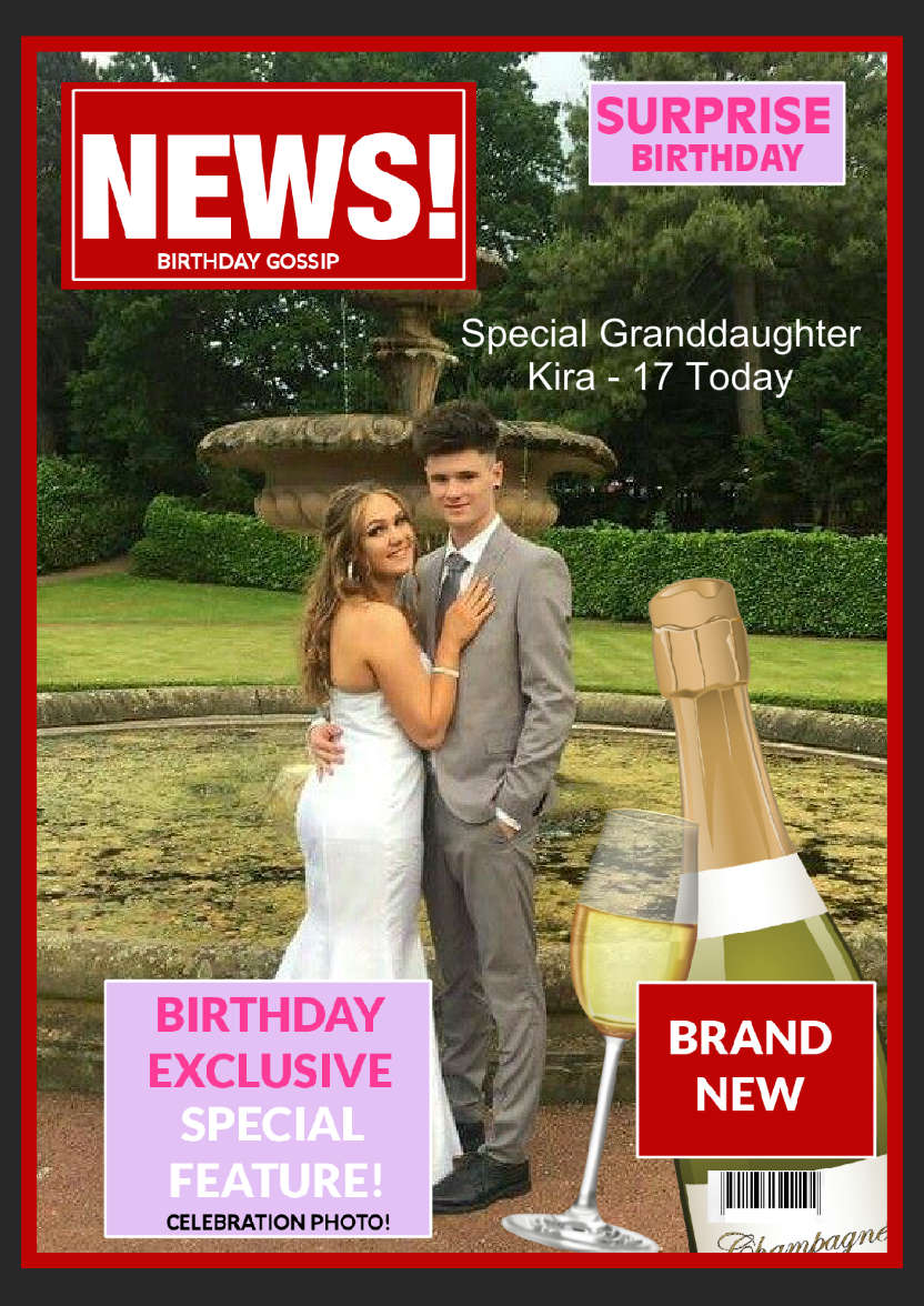 Birthday Headlines - card made with Crafty Bob's Card Creator