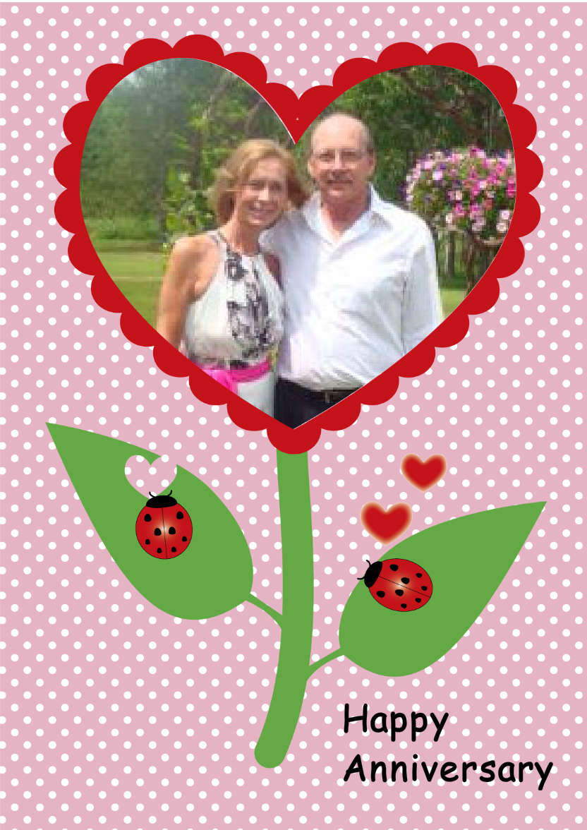 Ladybirds in Love - card made with Crafty Bob's Card Creator