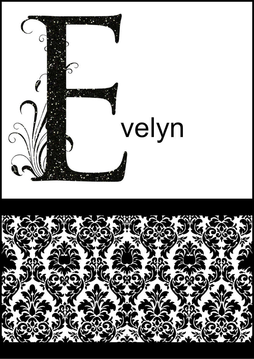 Damask Monogram Letter E Card - card made with Crafty Bob's Card Creator