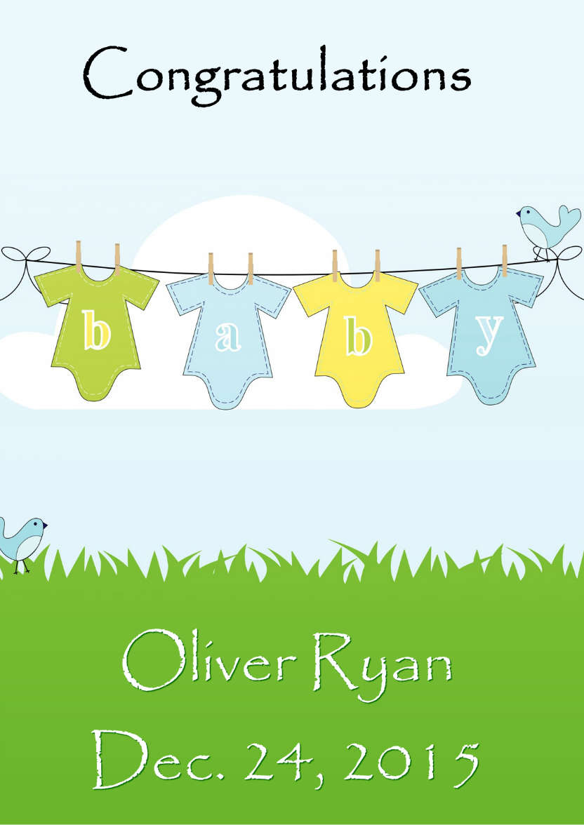 Washing Line New Baby Boy - card made with Crafty Bob's Card Creator