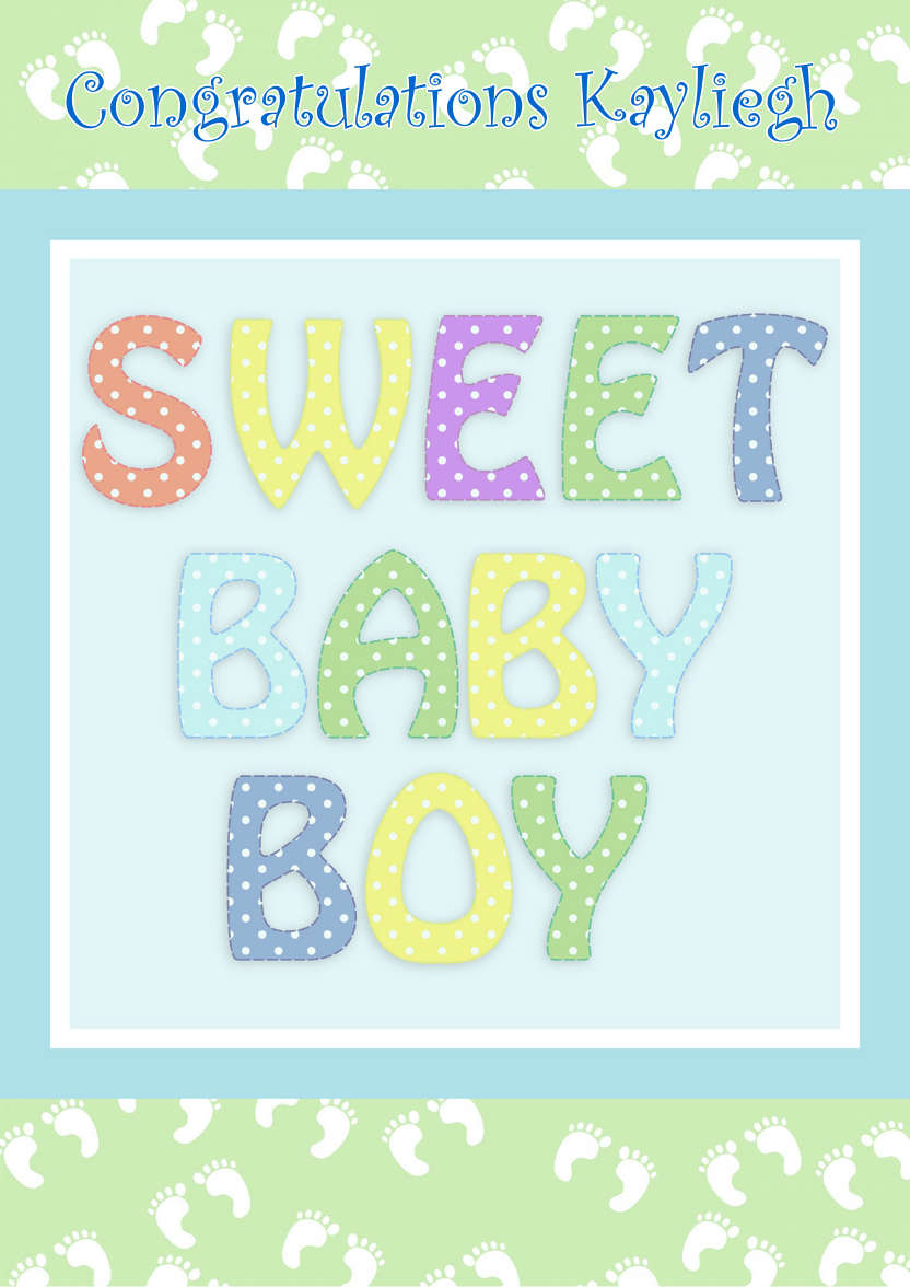 Sweet Baby Boy - card made with Crafty Bob's Card Creator