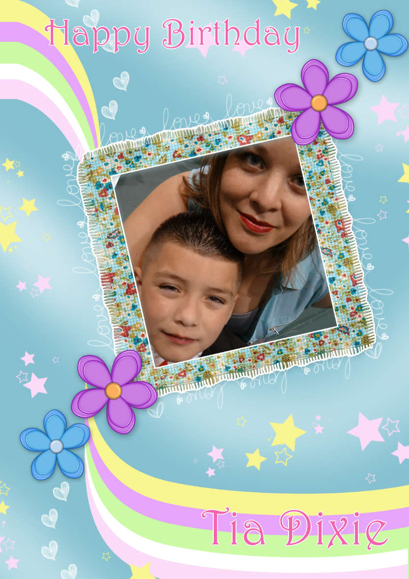 Pretty Flower Frame - card made with Crafty Bob's Card Creator
