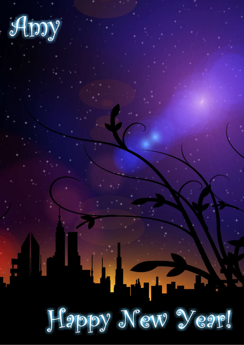Starlit Silhouette - card made with Crafty Bob's Card Creator
