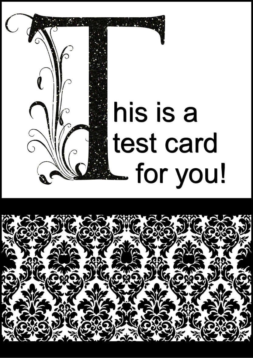Damask Monogram Letter T Card - card made with Crafty Bob's Card Creator