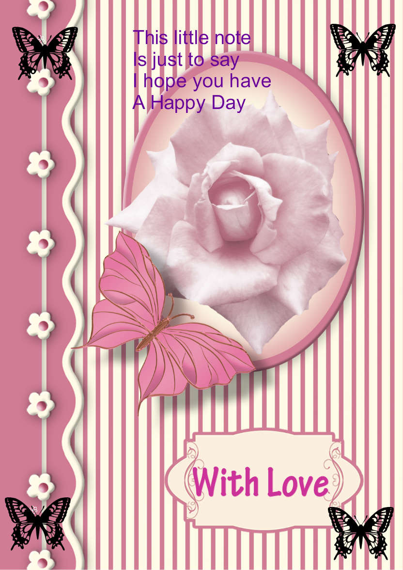 Perfect Pink Rose - card made with Crafty Bob's Card Creator