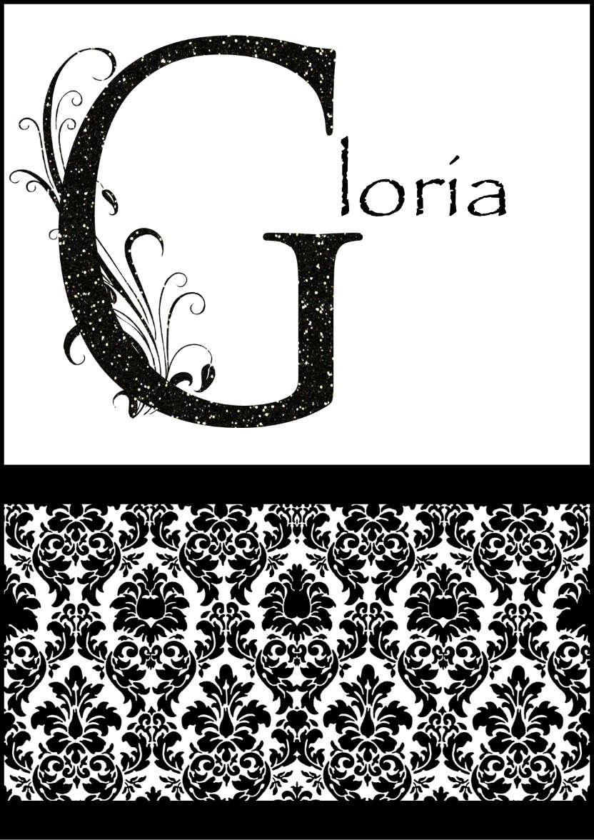 Damask Monogram Letter g Card - card made with Crafty Bob's Card Creator