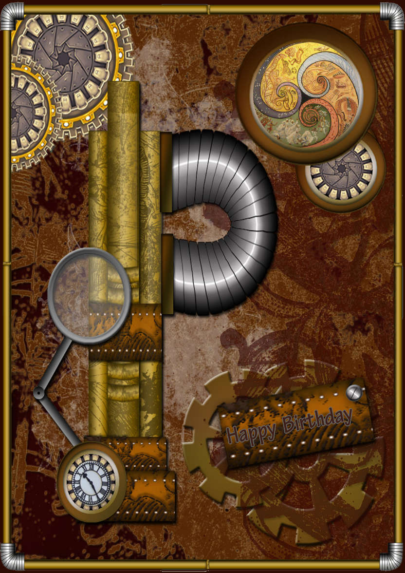 Fabulous Steampunk - card made with Crafty Bob's Card Creator