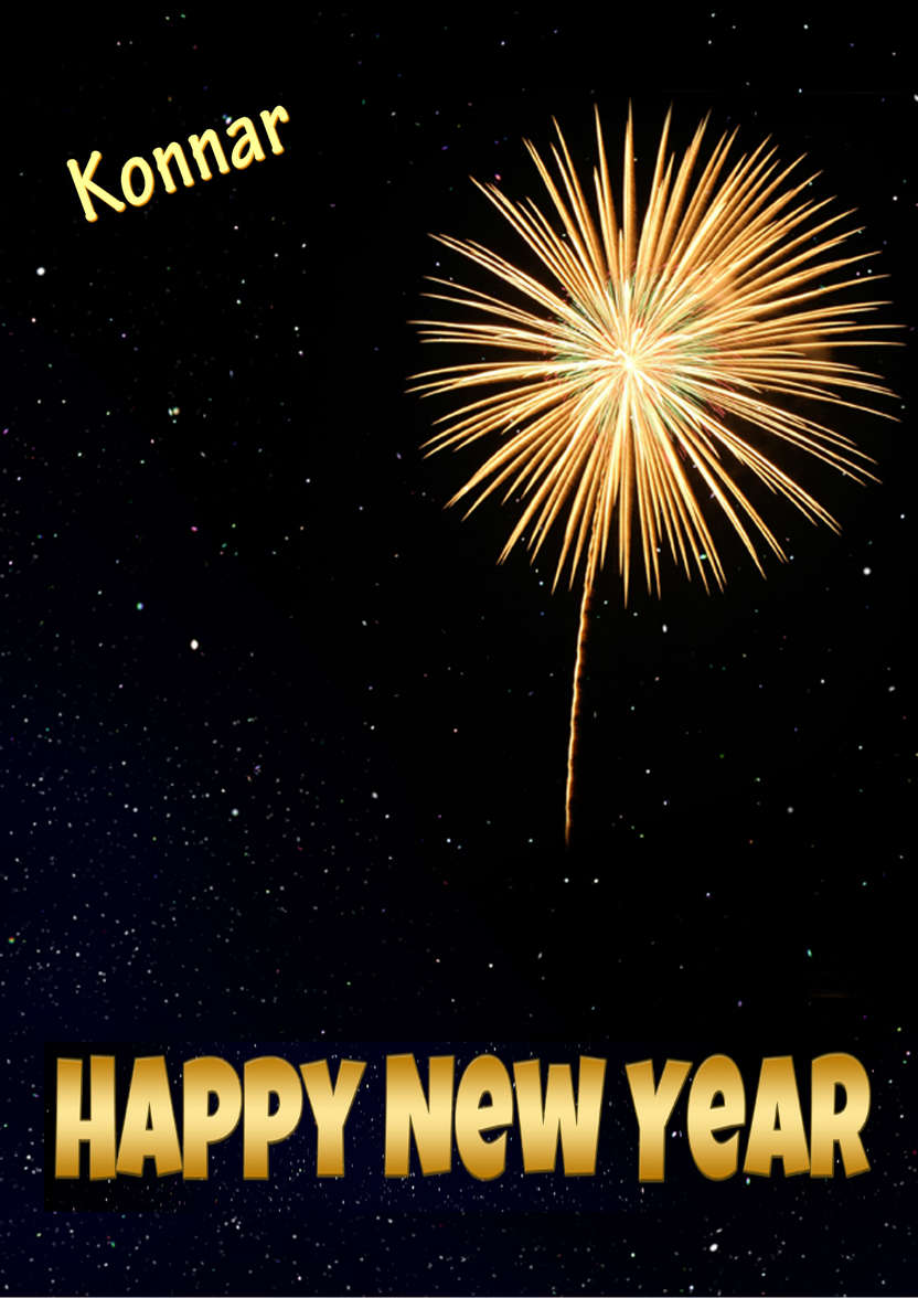 Firework New Year Card - card made with Crafty Bob's Card Creator