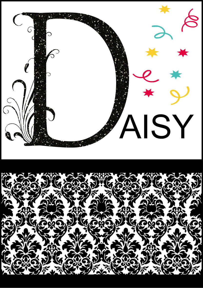 Damask Monogram Letter D Card - card made with Crafty Bob's Card Creator