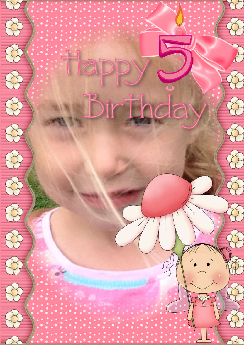 Cute Birthday Girl - card made with Crafty Bob's Card Creator