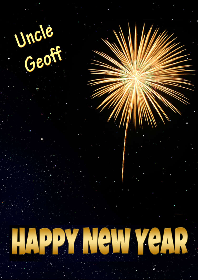 Firework New Year Card - card made with Crafty Bob's Card Creator
